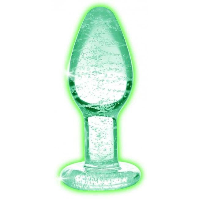 Booty Sparks Glow-in-the-Dark Glass Anal Plug - A Glass Butt Plug That Glows in the Dark