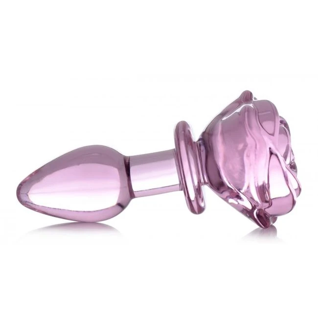 Booty Sparks Pink Rose Glass Small Anal Plug - Shape & Comfort