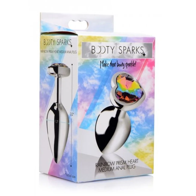 Booty Sparks Prism Heart Anal Plug - Graduated Sizing & Specifications
