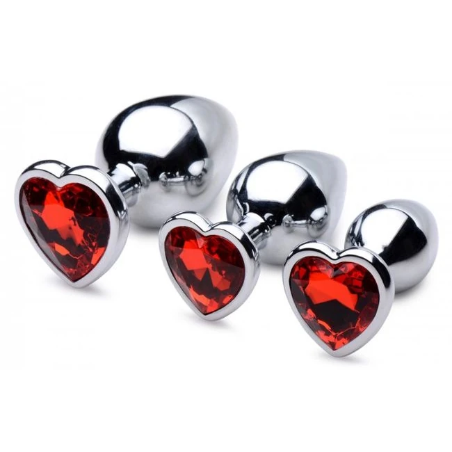 Booty Sparks Red Heart Gem Anal Plug - Graduated Sizing & Variations