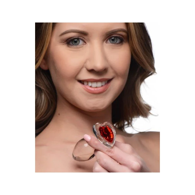 Booty Sparks Red Heart Glass Anal Plug - Graduated Sizing & Variations