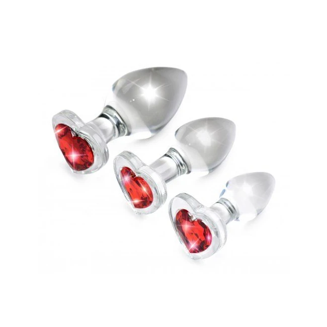 Booty Sparks Red Heart Glass Anal Plug - Material & Safety