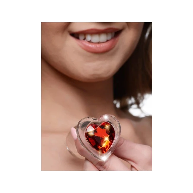 Booty Sparks Red Heart Glass Anal Plug - Shape & Comfort