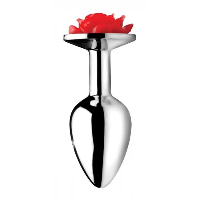 Booty Sparks Red Rose Anal Plug - Size &amp; Progressive Fit