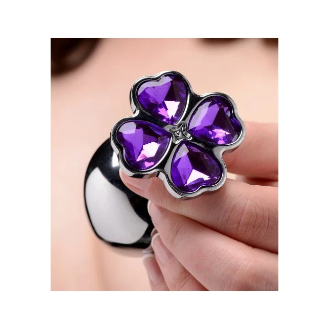Booty Sparks Violet Flower Gem Anal Plug Set - Shape & Comfort