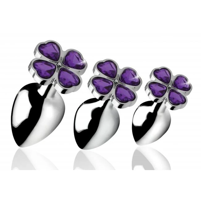 Booty Sparks Violet Flower Gem Anal Plug Set - Additional Features