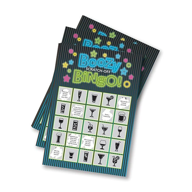 Boozy Bingo - Eight Scratch-Off Cards for a Drinking Truth or Dare Game