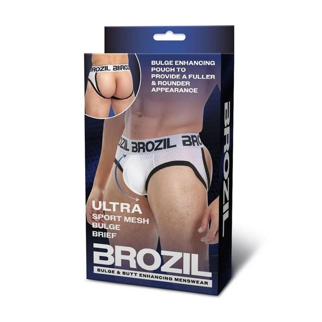 Brozil Open Back Mesh Brief Wht - Overview
