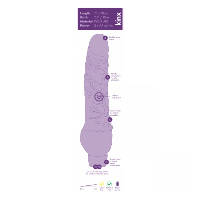 Bully Boy 7 Inches Realistic Vibrator Kinx - Vibration Modes