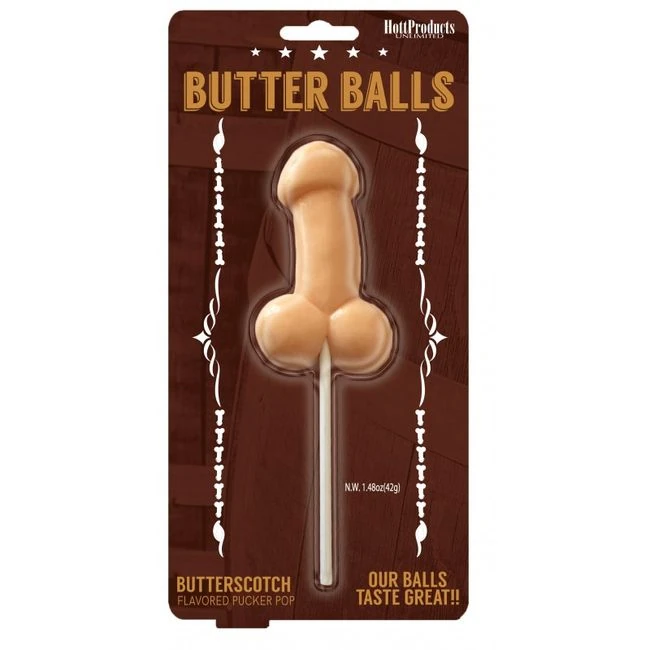 Butter Balls Butterscotch Flavored Pecker Pop - Overview