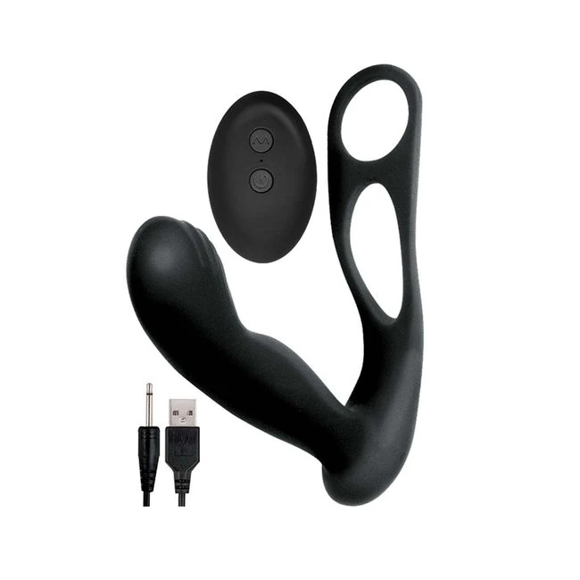 Butts Up Prostate Massager W/ Scrotum & Cock Ring Black - Experience the Power of the Butts Up Prostate Massager