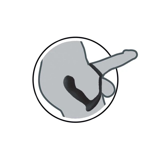 Butts Up Prostate Massager W/ Scrotum & Cock Ring Black - Vibration Modes and Control