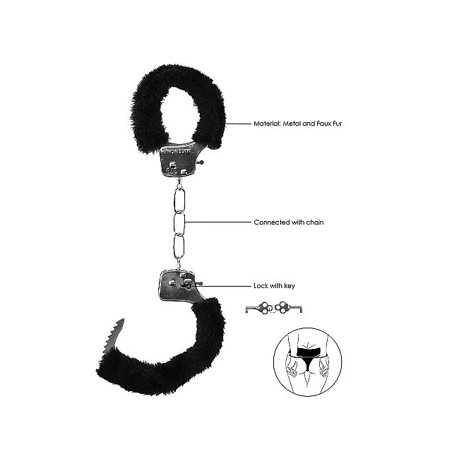 B&w Beginner's Furry Handcuffs W/ Quick Release Button - Additional Specifications