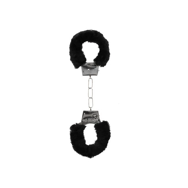B&w Pleasure Furry Hand Cuffs W/ Quick Release Button - Comfort & Fit