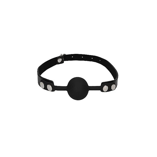 B&w Silicone Ball Gag W/ Adjustable Leather Straps - Comfort & Fit