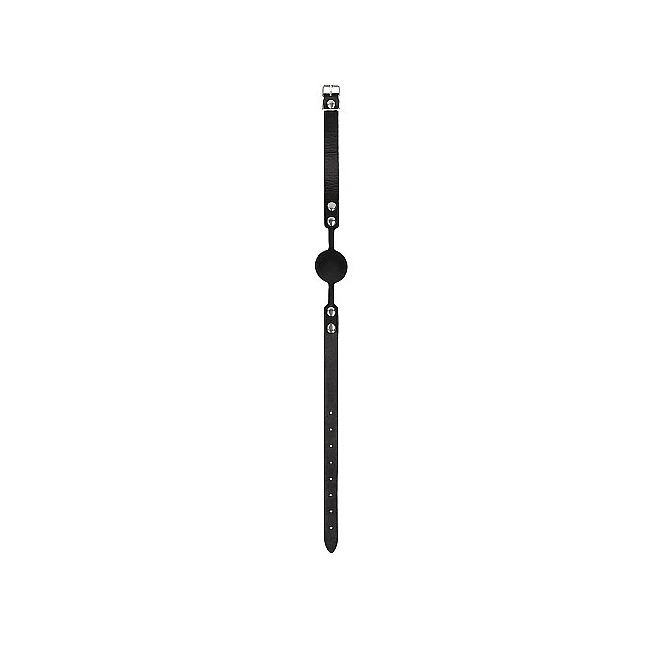 B&w Silicone Ball Gag W/ Adjustable Leather Straps - Additional Details