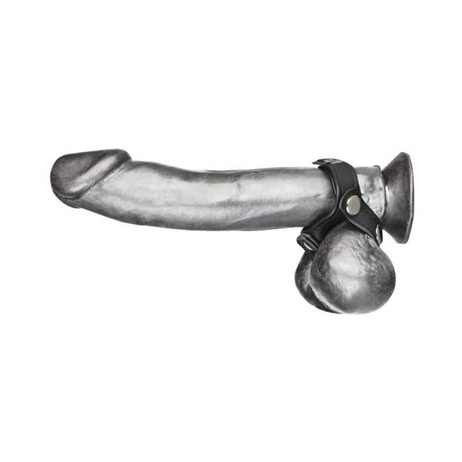 C & B Gear V-style Cock Ring with Ball Divider Black - Hardware & Fasteners