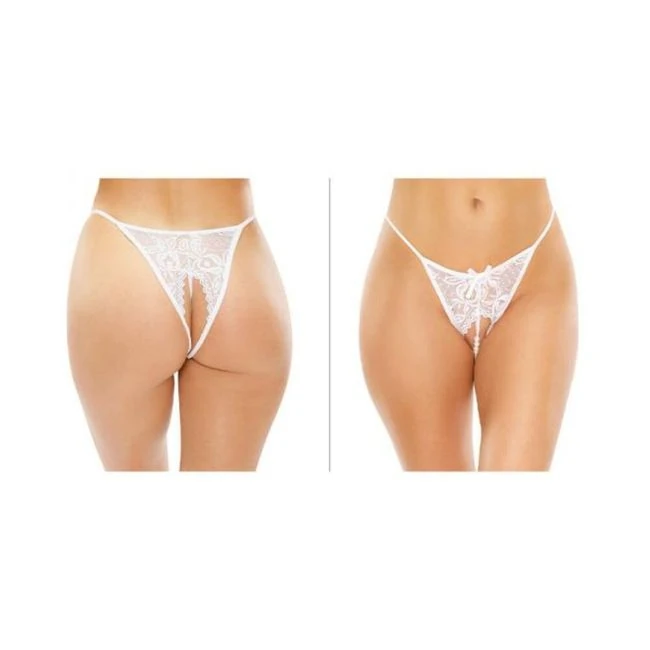 Calla Crotchless Lace Pearl Panty - Specifications