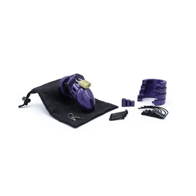 Cb-6000 Purple Glitter Chastity Kit - Key Details