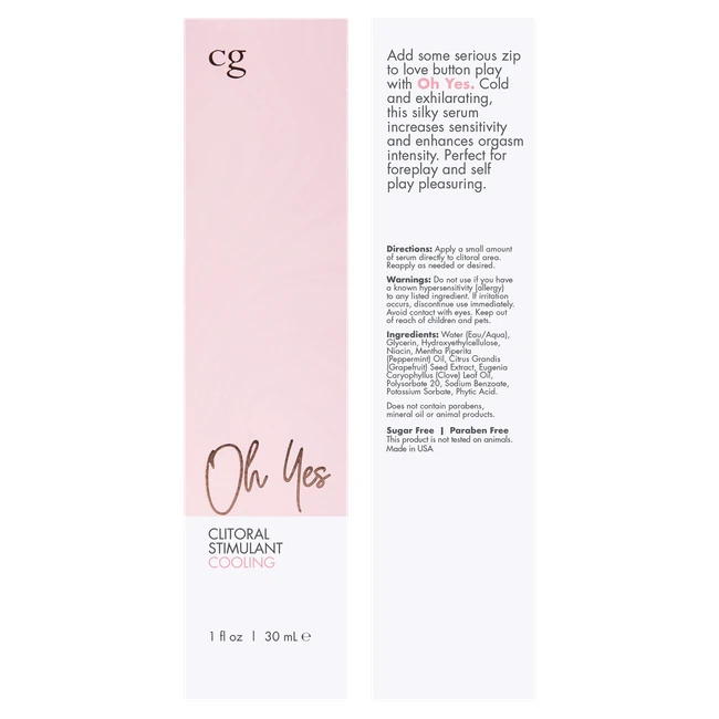 Cgc Oh Yes Clitoral Stimulant Cooling 1 Fl Oz - Ingredients and Safety