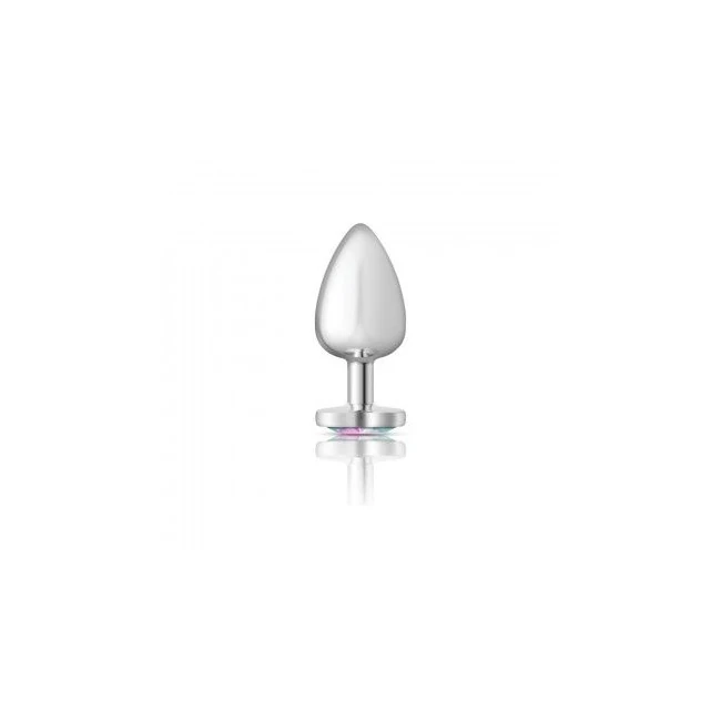 Cheeky Charms Heart Clear Iridescent Large Silver Plug - Physical Experience & Sensation