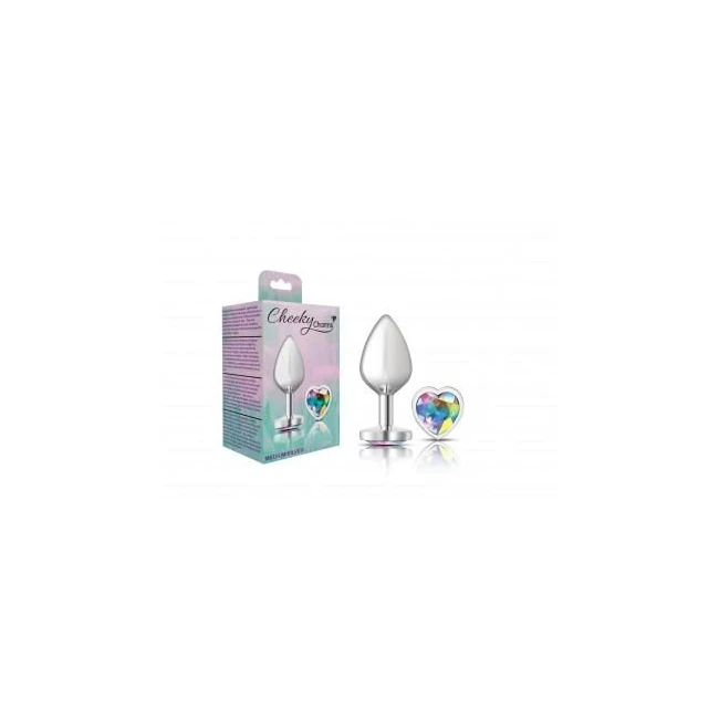 Cheeky Charms Heart Clear Iridescent Medium Silver Plug - Material & Safety