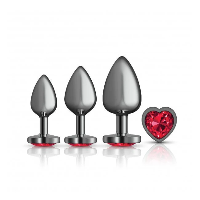 Cheeky Charms Metal Butt Plug Gunmetal Heart - Shape & Comfort
