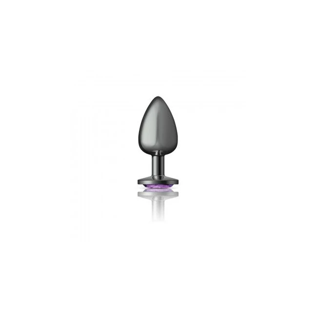 Cheeky Charms Round Purple Large Gunmetal Butt Plug - Material & Safety