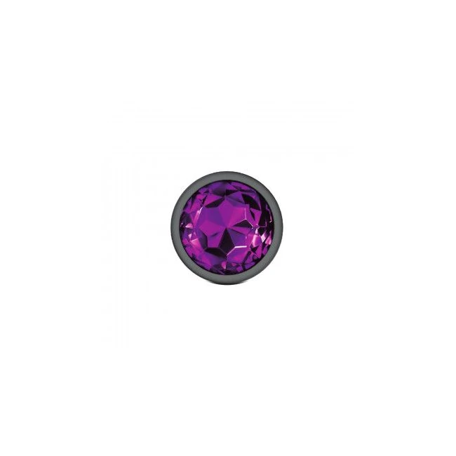 Cheeky Charms Round Purple Large Gunmetal Butt Plug - Graduated Sizing & Specifications