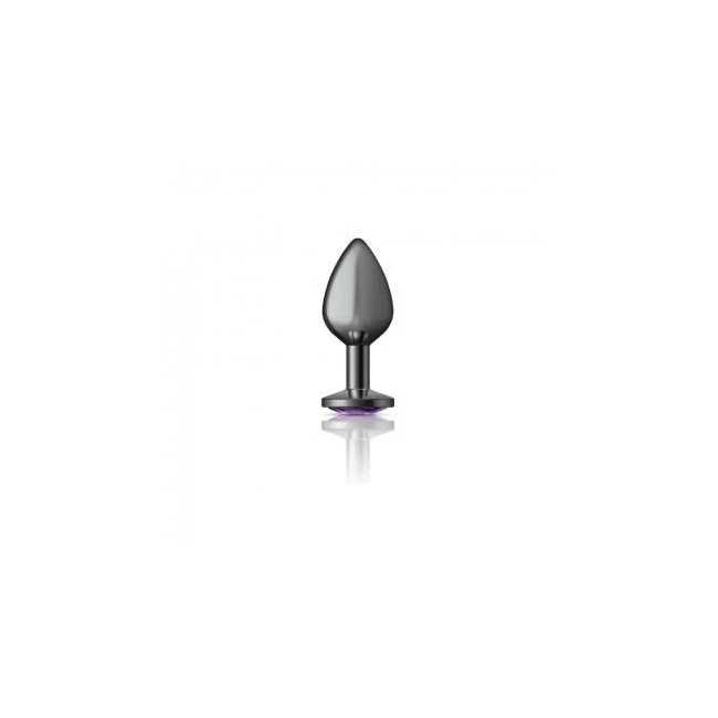 Cheeky Charms Round Purple Medium Gunmetal Butt Plug - Material & Safety