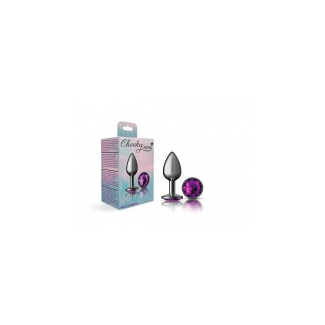 Cheeky Charms Round Purple Small Gunmetal Butt Plug - Shape & Comfort
