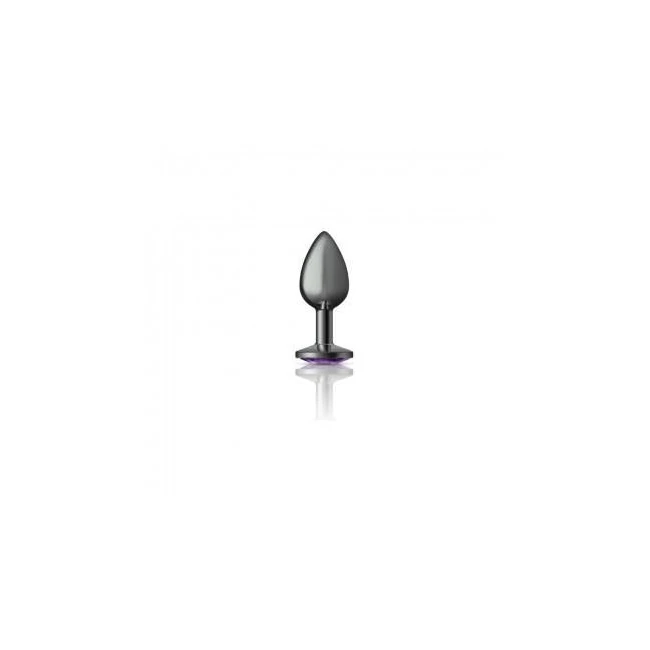 Cheeky Charms Round Purple Small Gunmetal Butt Plug - Material & Safety