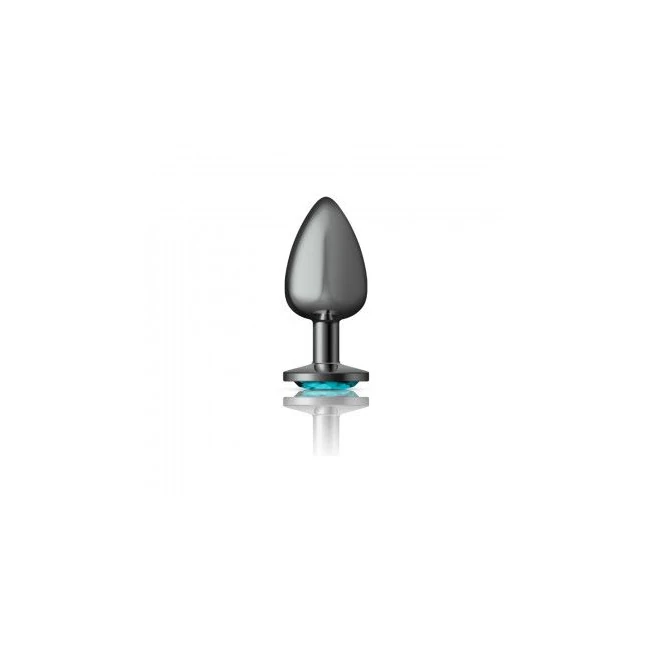 Cheeky Charms Round Teal Large Gunmetal Butt Plug - Material & Safety