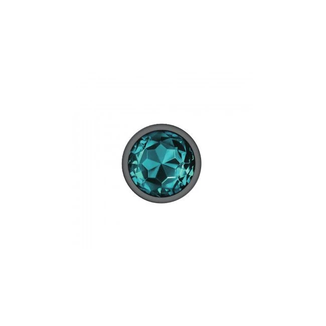 Cheeky Charms Round Teal Large Gunmetal Butt Plug - Graduated Sizing & Aesthetic Details