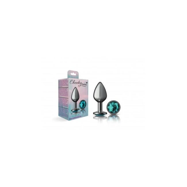 Cheeky Charms Round Purple Medium Gunmetal Butt Plug - Graduated Sizing & Variations
