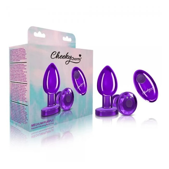 Cheeky Charms Vibrating Metal Plug Pink Medium W/ Remote - Additional Features