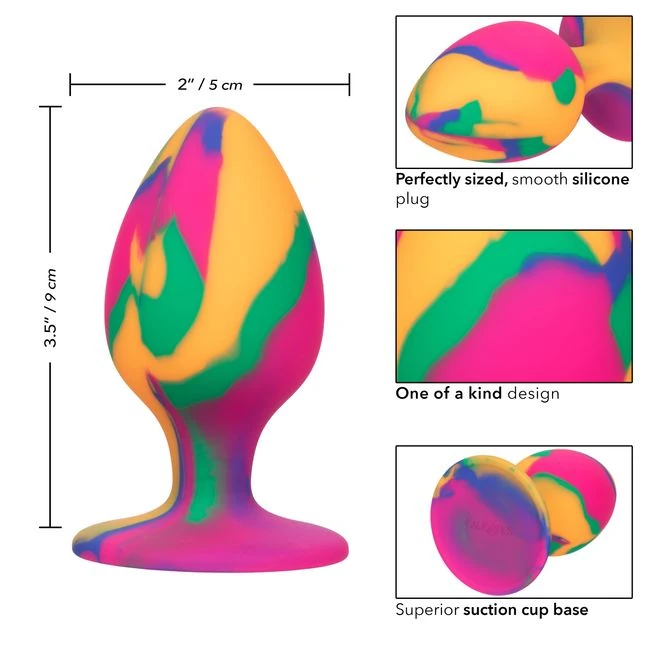 Cheeky Large Tie Dye Plug - Graduated Sizing & Specifications