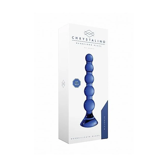 Chrystalino Stretch Blue Glass Anal Beads - Shape & Comfort