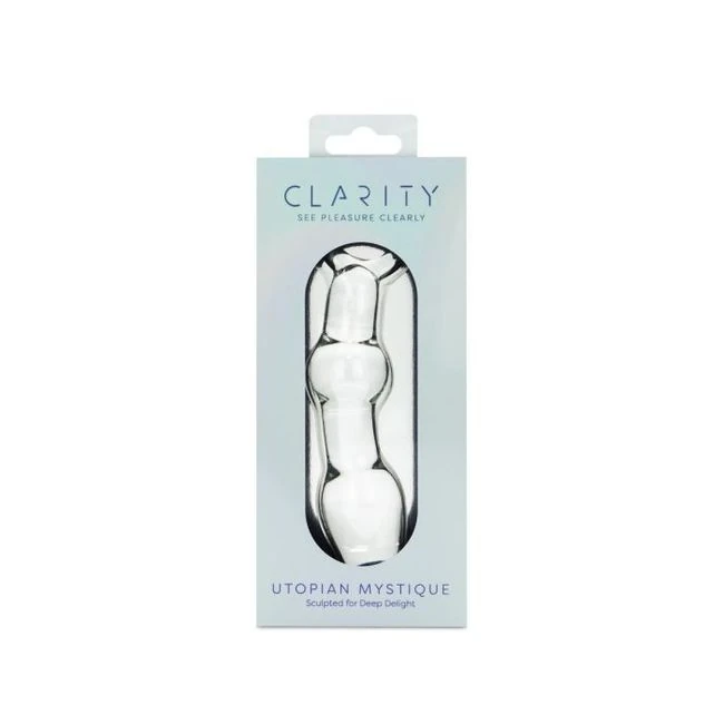 Clarity Glass Dildo Utopian Mystique - Ribbed Shaft and Refined Shape
