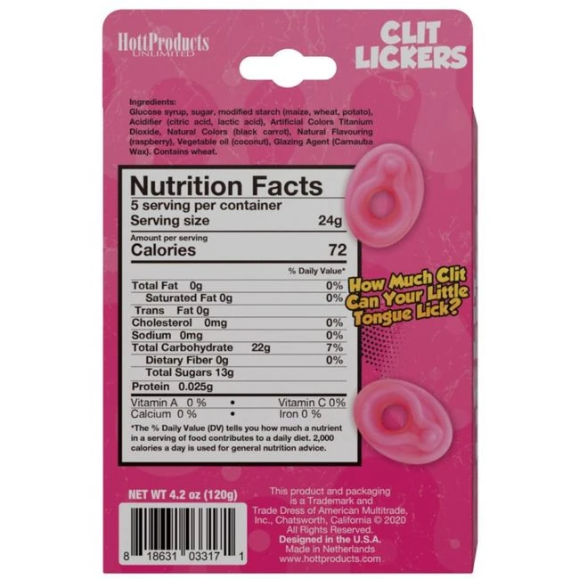 Clit Lickers Vagina Shaped Gummies - What the 4.2 Ounce Bag Contains
