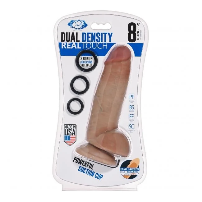 Cloud 9 Dual Density 8 Inches Dildo with Balls - Shape & Texture