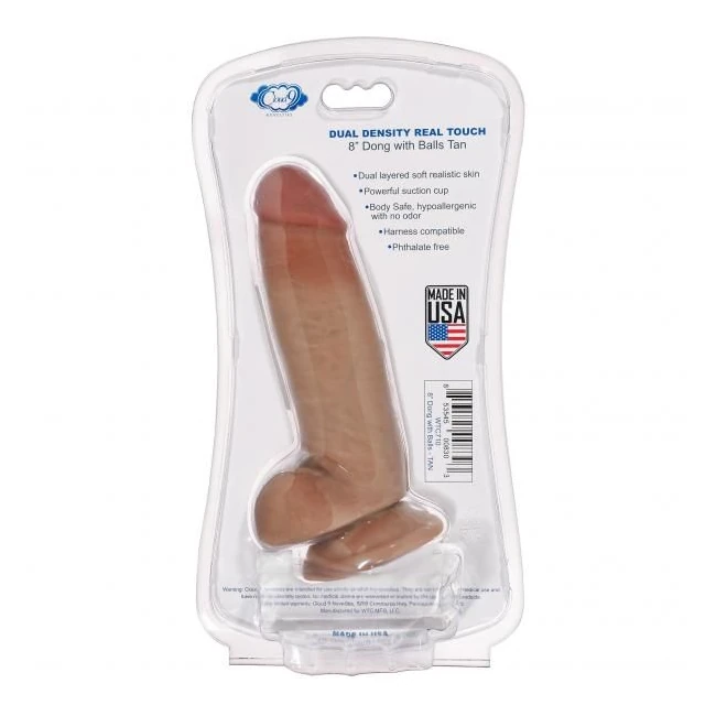 Cloud 9 Dual Density 8 Inches Dildo with Balls - Material Feel & Construction