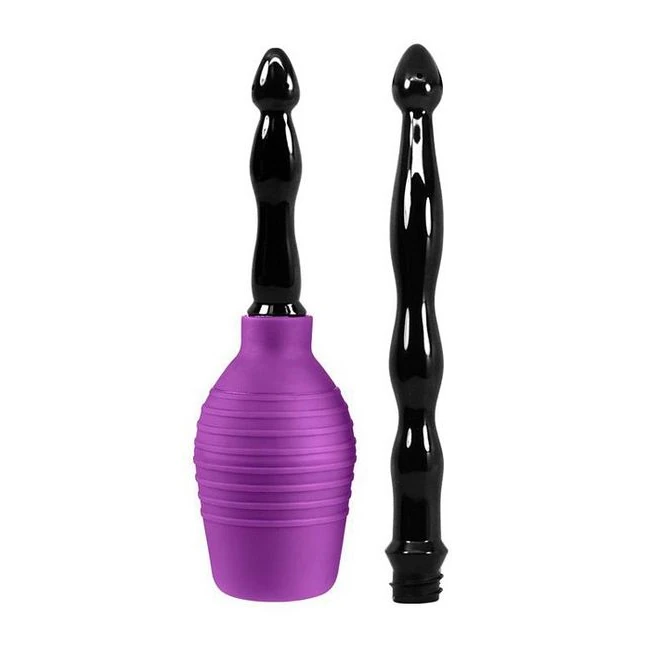 Cloud 9 Fresh + Deluxe Anal Enema Douche Kit 10.8 Oz Ez Squeeze Bulb W/ Soft Nozzle - Shape & Comfort