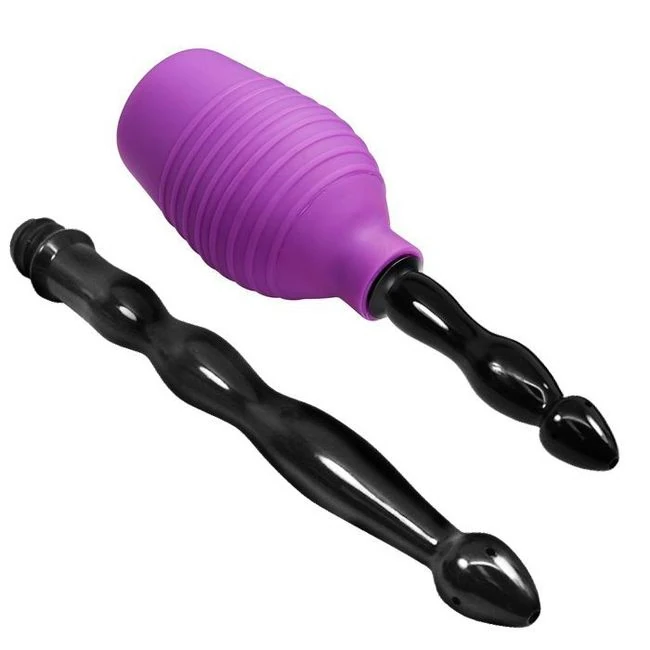 Cloud 9 Fresh + Deluxe Anal Enema Douche Kit 10.8 Oz Ez Squeeze Bulb W/ Soft Nozzle - Material & Safety
