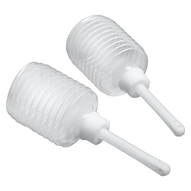 Cloud 9 Fresh + Portable Anal Enema Douche 3.3 Oz Ez Squeeze Bulb 2 Pack - Graduated Sizing & Specifications
