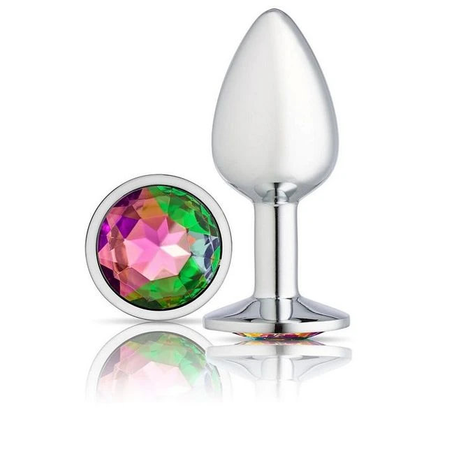 Cloud 9 Gems Anal Plug - A Rainbow Gem Set in Polished Steel