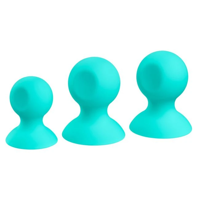 Cloud 9 Health & Wellness Nipple & Clitoral Massager Suction Set Teal - Ergonomic Design & Material