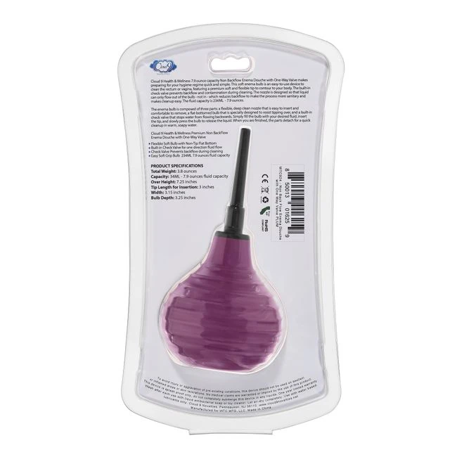 Cloud 9 Health & Wellness Premium Silicone Non-backflow Enema Douche - Material & Safety