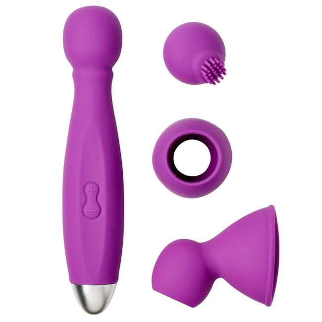 Cloud 9 Health & Wellness Wand Kit 9 Function Flexible Head Purple - Design and Material