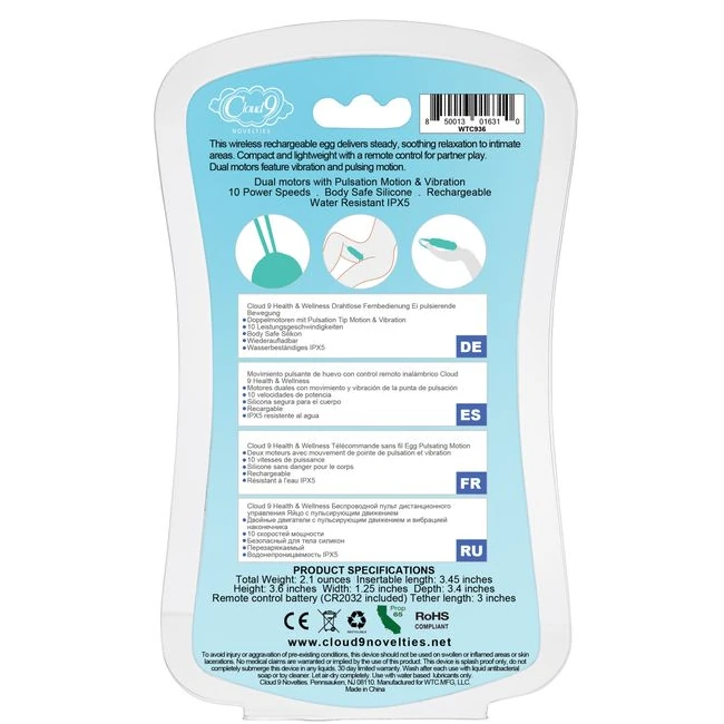 Cloud 9 Health & Wellness Wireless Remote Control Egg W/ - Power & Performance